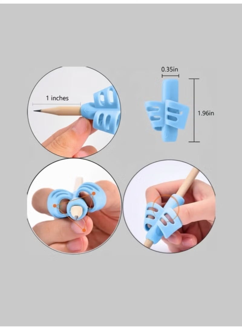 ٦ قطع من مقابض أقلام الرصاص للأطفال، أدوات مساعدة للكتابة، مريحة ومصممة هندسيًا، مناسبة للمبتدئين، ومناسبة لمستخدمي اليد اليمنى واليسرى لتحسين عادات الكتابة بسهولة. - Image 2